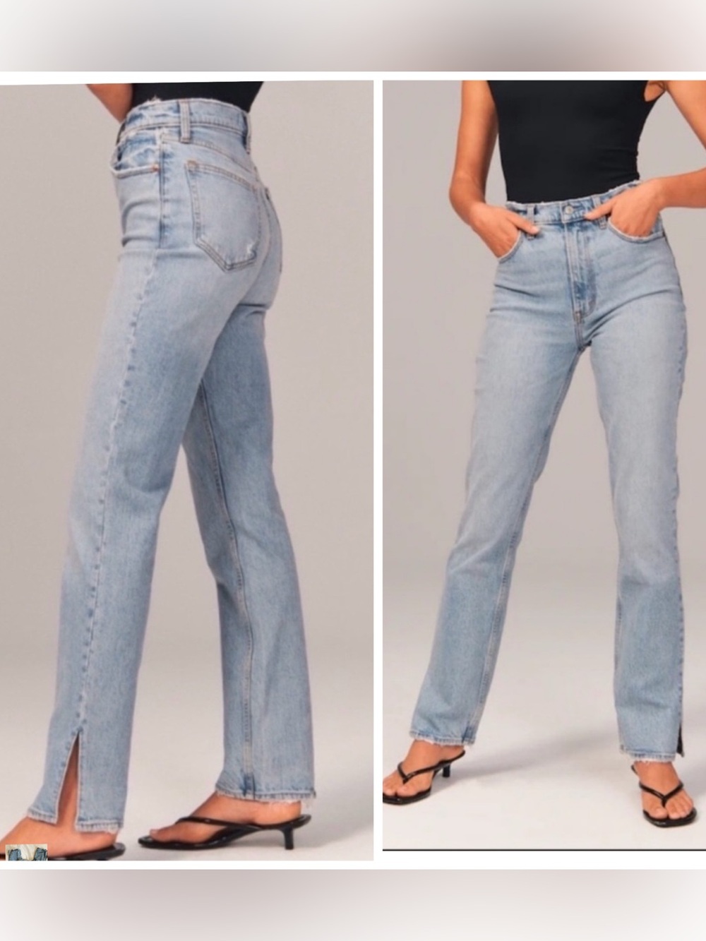 Abercrombie & Fitch 90s Straight Leg Ultra High Rise Curve Love Jeans 29 Blue